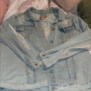 Distressed Light Blue Denim Jacket